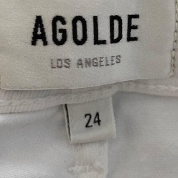 Agolde Sophie White Mid Rise Skinny Ankle Jeans 24 - Picture 3 of 5